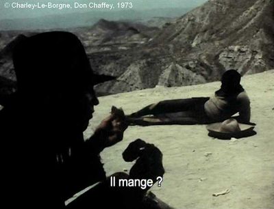   Charley-Le-Borgne  de Don Chaffey.     Photogramme 99. L'Indien demande au Chasseur si le Soldat peut manger.