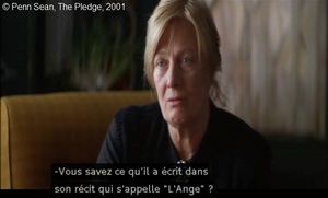  The Pledge  de Sean Penn.  Photogramme - 14.  0h 36’ 59’’. Annalise, la grande-mère de Ginny Larsen, qui récite de mémoire, le conte d’Andersen, « Les Anges ».